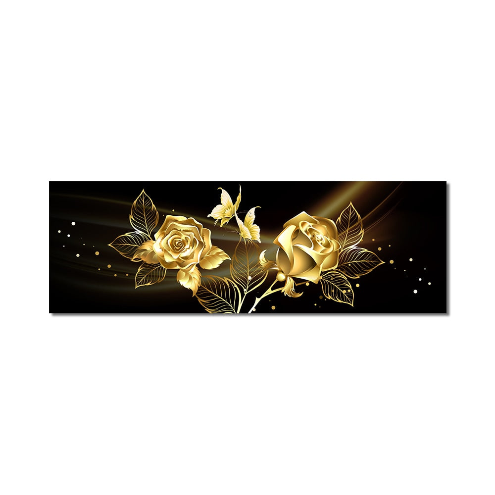 Arthia Designs - Modern Abstract Golden Flower Canvas Art - Review