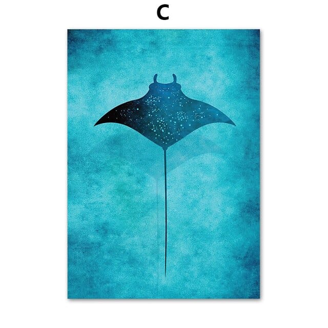 Arthia Designs - Blue Ocean Whales Stingray Canvas Art - Review