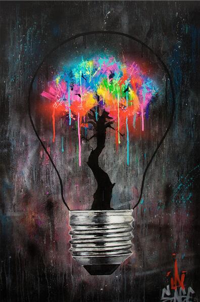 Arthia Designs - Dark Graffiti Lightbulb Canvas Art - Review