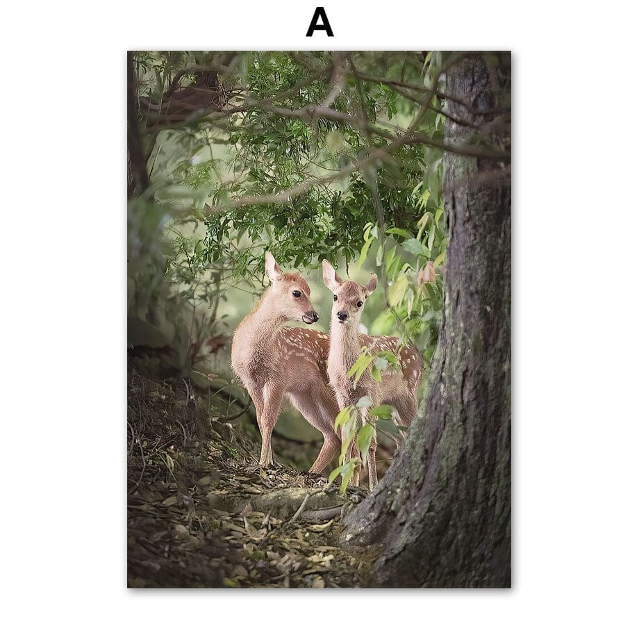 Arthia Designs - Deer Forest Walk Gallery Wall Canvas Art - Review