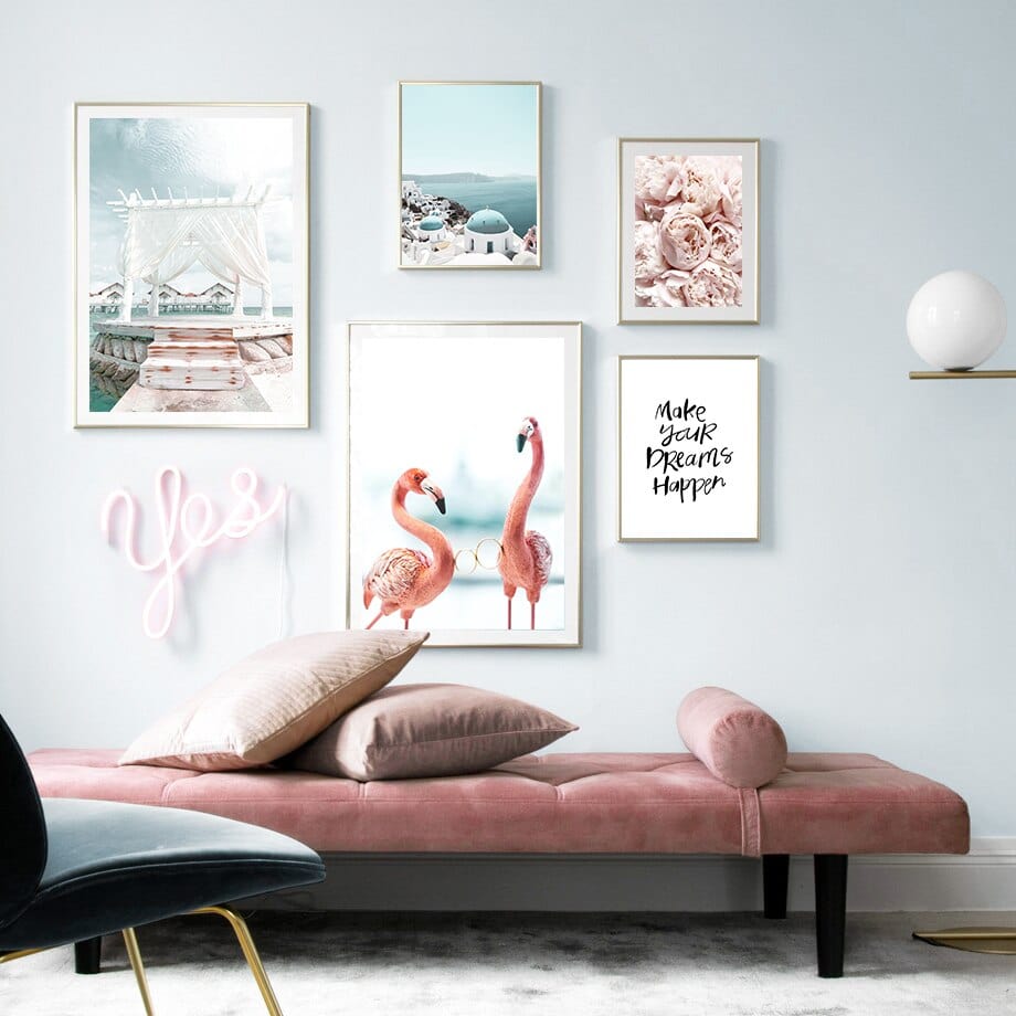 Arthia Designs - Flamingo Coastal Sea City Canvas Art - Review