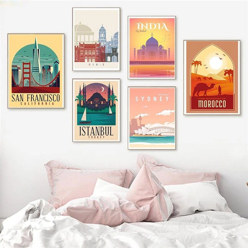 Arthia Designs - Travel Cities Destination Poster Canvas Art - Review