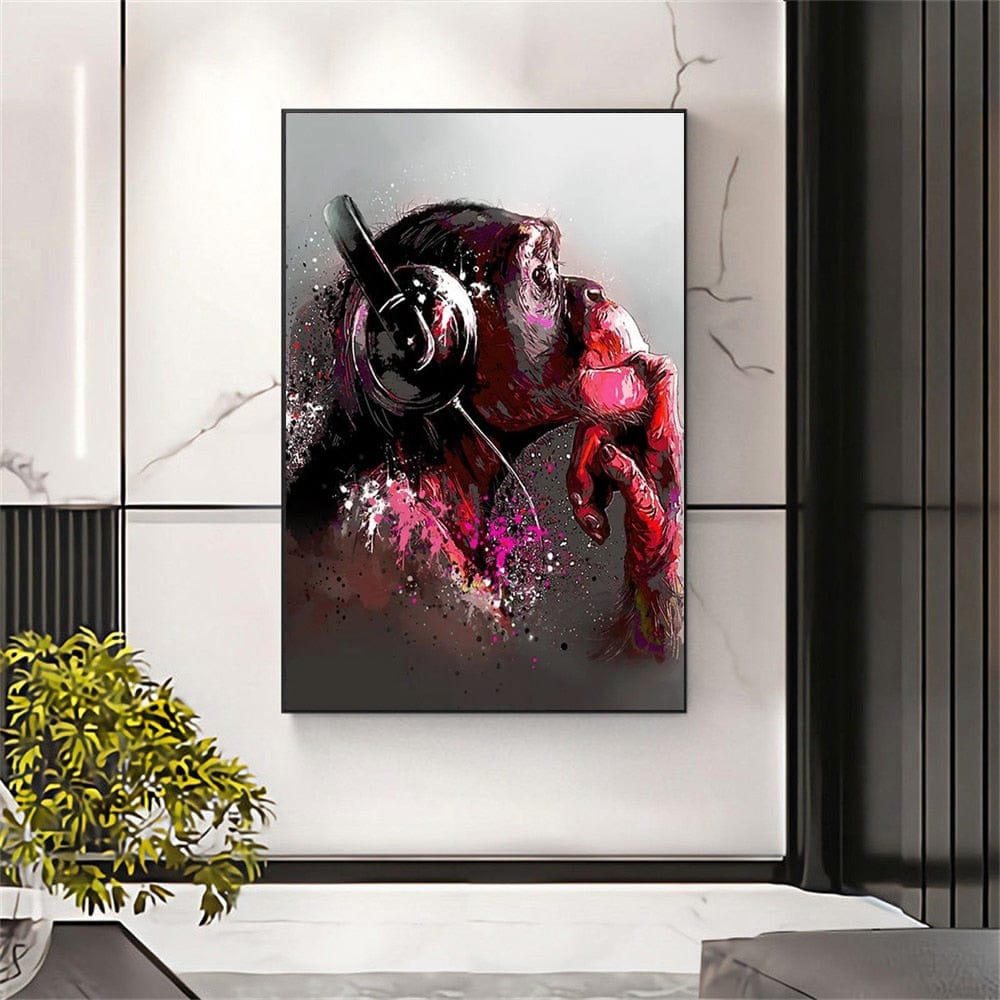 Arthia Designs - Chimpanzee Music Headphones Canvas Art - Review