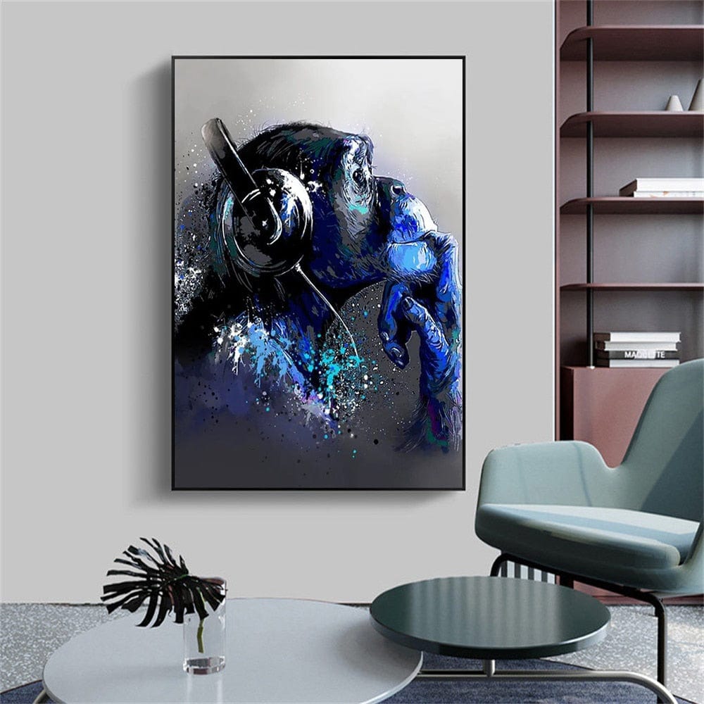 Arthia Designs - Chimpanzee Music Headphones Canvas Art - Review