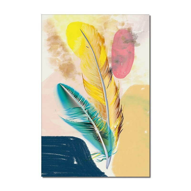 Arthia Designs - Golden Blue Feather Canvas Art - Review