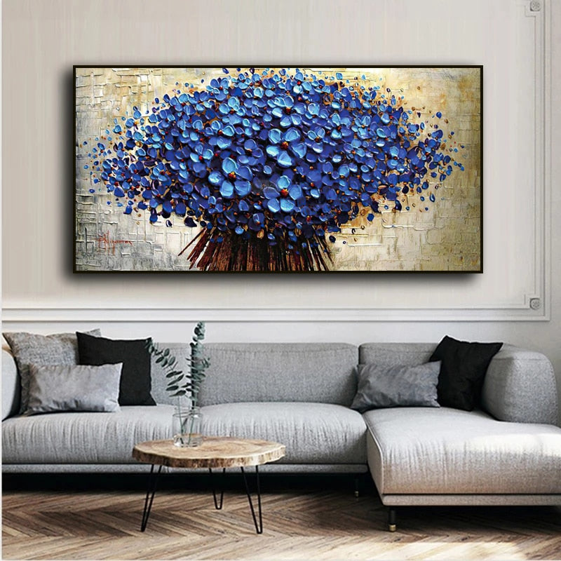 Arthia Designs - Abstract Blue Tree Flowers Canvas Art - Review