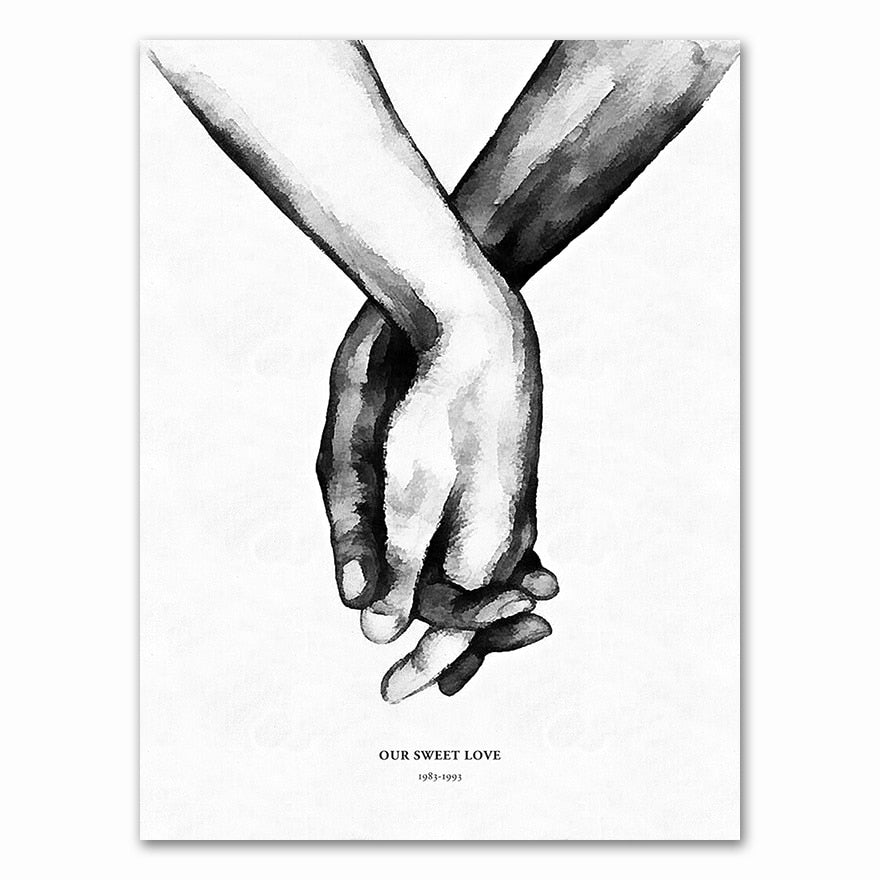 Arthia Designs - Black and White Shoulder Hand Kiss Canvas Art - Review