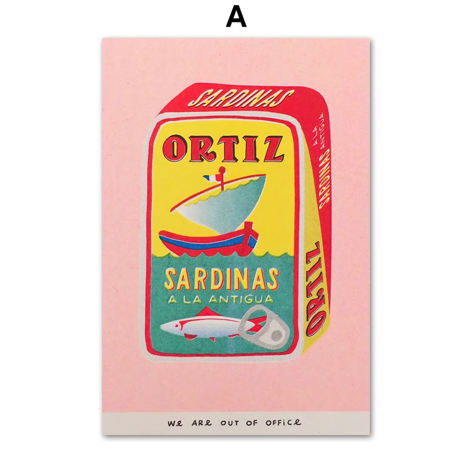 Arthia Designs - Pink Cherry Canned Sardine Canvas Art - Review