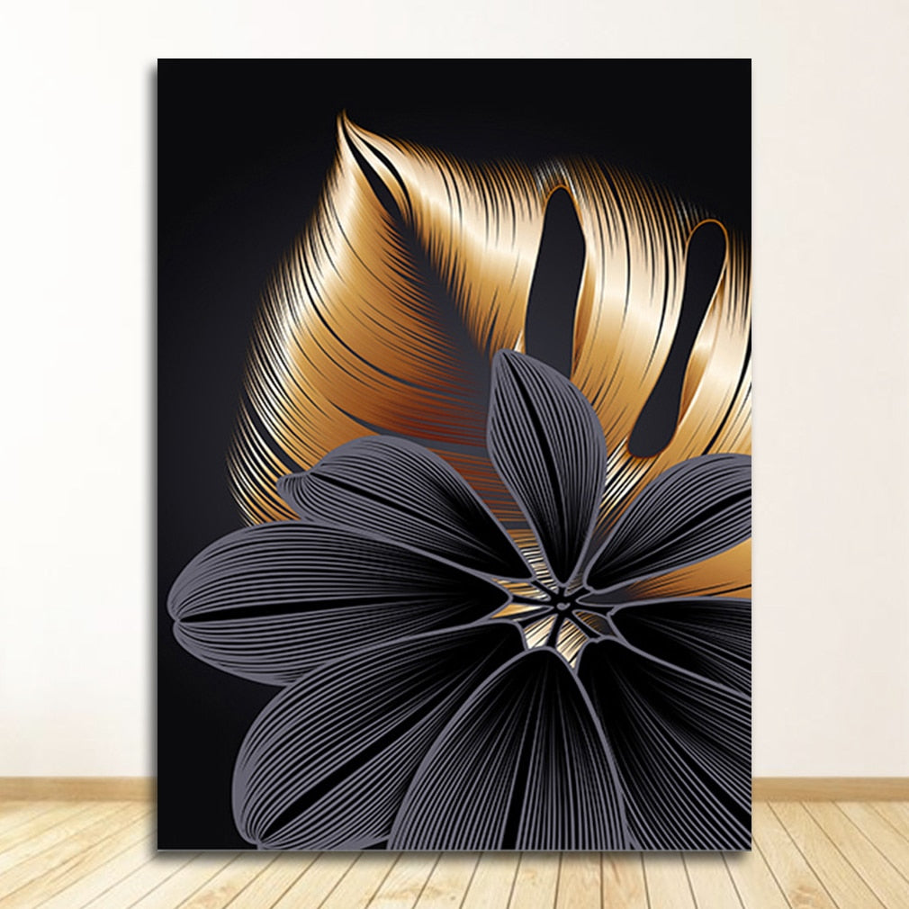 Arthia Designs - Nordic Black Golden Leaf Canvas Art - Review