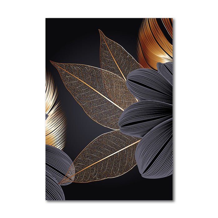 Arthia Designs - Black Golden Leaves Canvas Art - Review