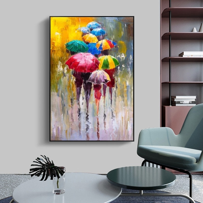 Arthia Designs - Rainy Umbrella Oil Painting Canvas Art - Review