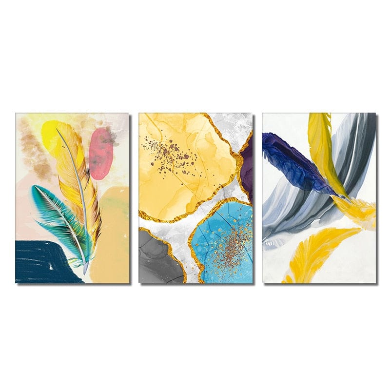 Arthia Designs - Golden Blue Feather Canvas Art - Review