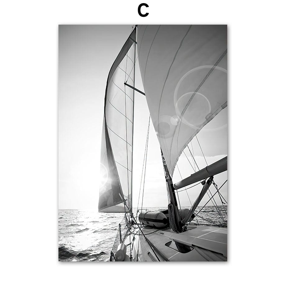 Arthia Designs - Black and White Sea Sailing Canvas Art - Review