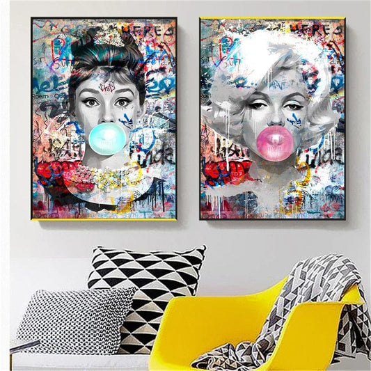 Arthia Designs - Blowing Bubble Gum Graffiti Canvas Art - Review