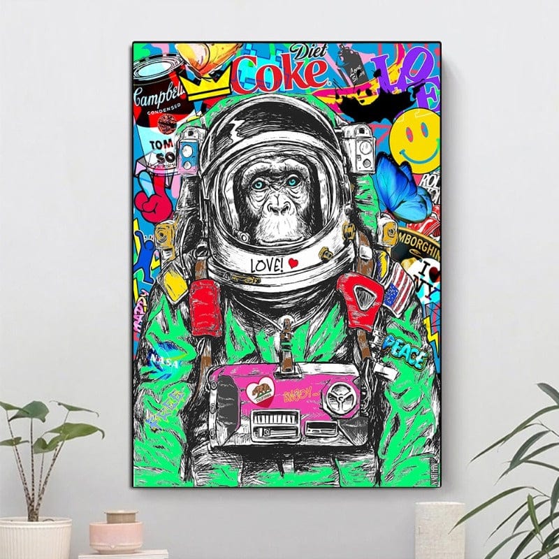 Arthia Designs - Monkey Space Graffiti Pop Art Canvas Art - Review