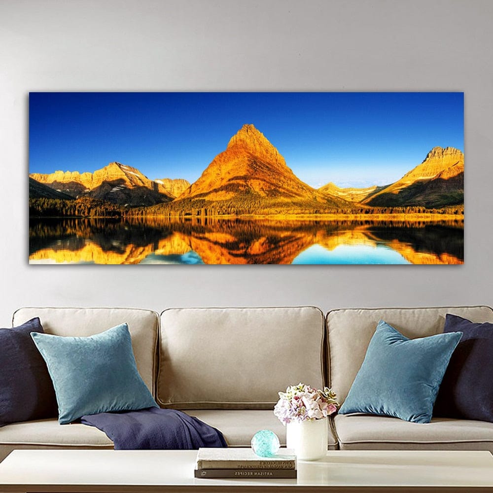 Arthia Designs - Mountain Rock Lake Landscape Canvas Art - Review