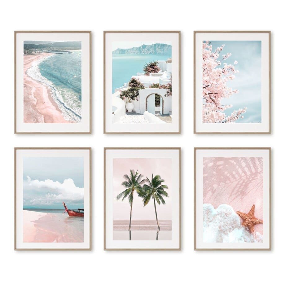 Arthia Designs - Pink Beach Sakura Palm Tree Canvas Art - Review