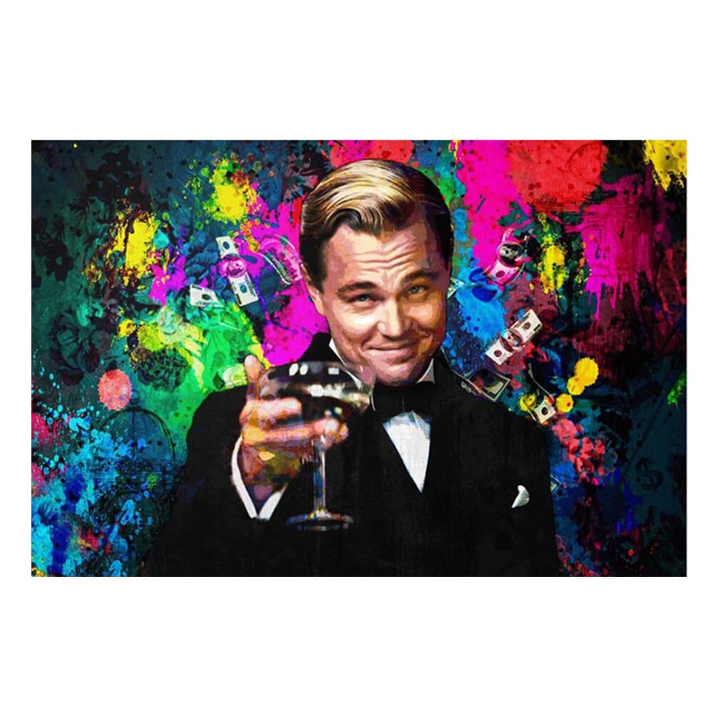 Arthia Designs - Wolf of Wall Street Funny Graffiti Canvas Art - Review