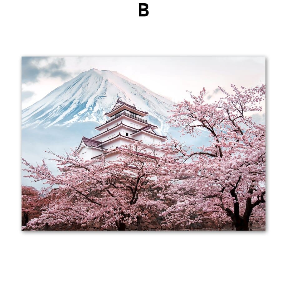 Arthia Designs - Mount Fuji Sakura Temple Canvas Art - Review