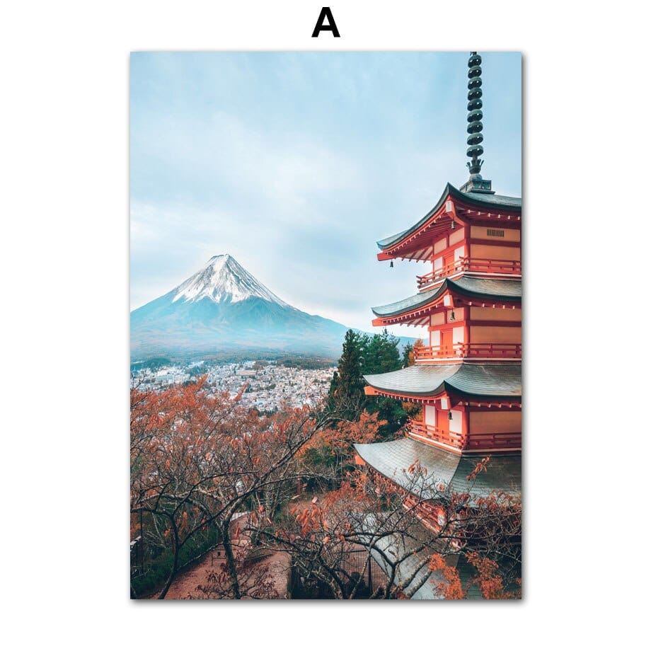 Arthia Designs - Mount Fuji Sakura Temple Canvas Art - Review