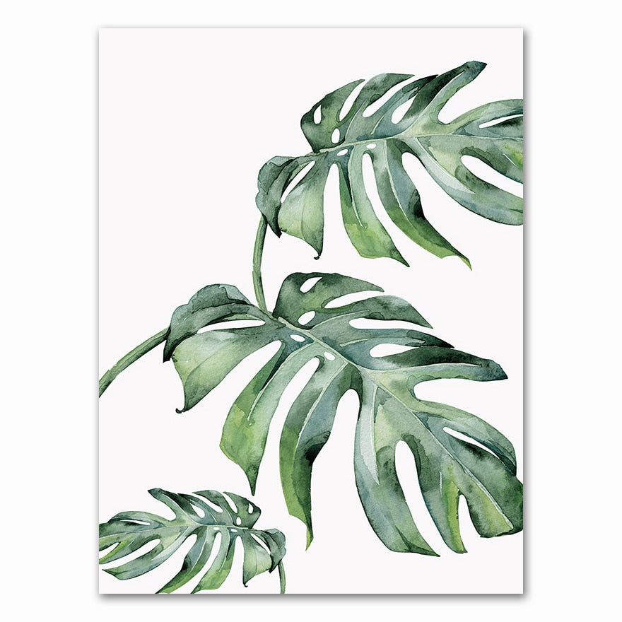 Arthia Designs - Nordic Tropical Green Leaves Canvas Art - Review