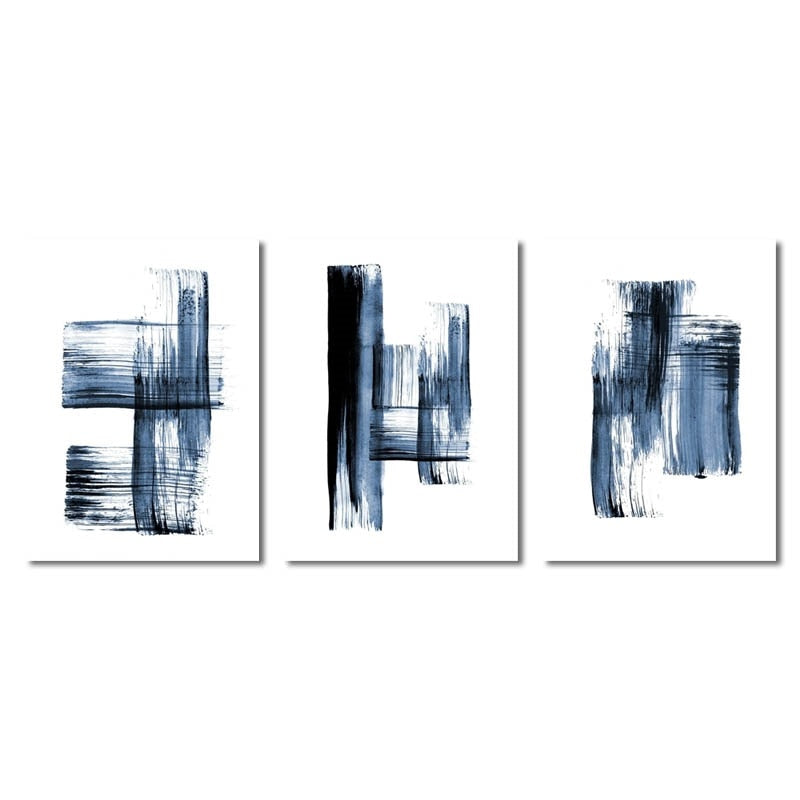 Arthia Designs - Abstract Blue Ink Stroke Canvas Art - Review