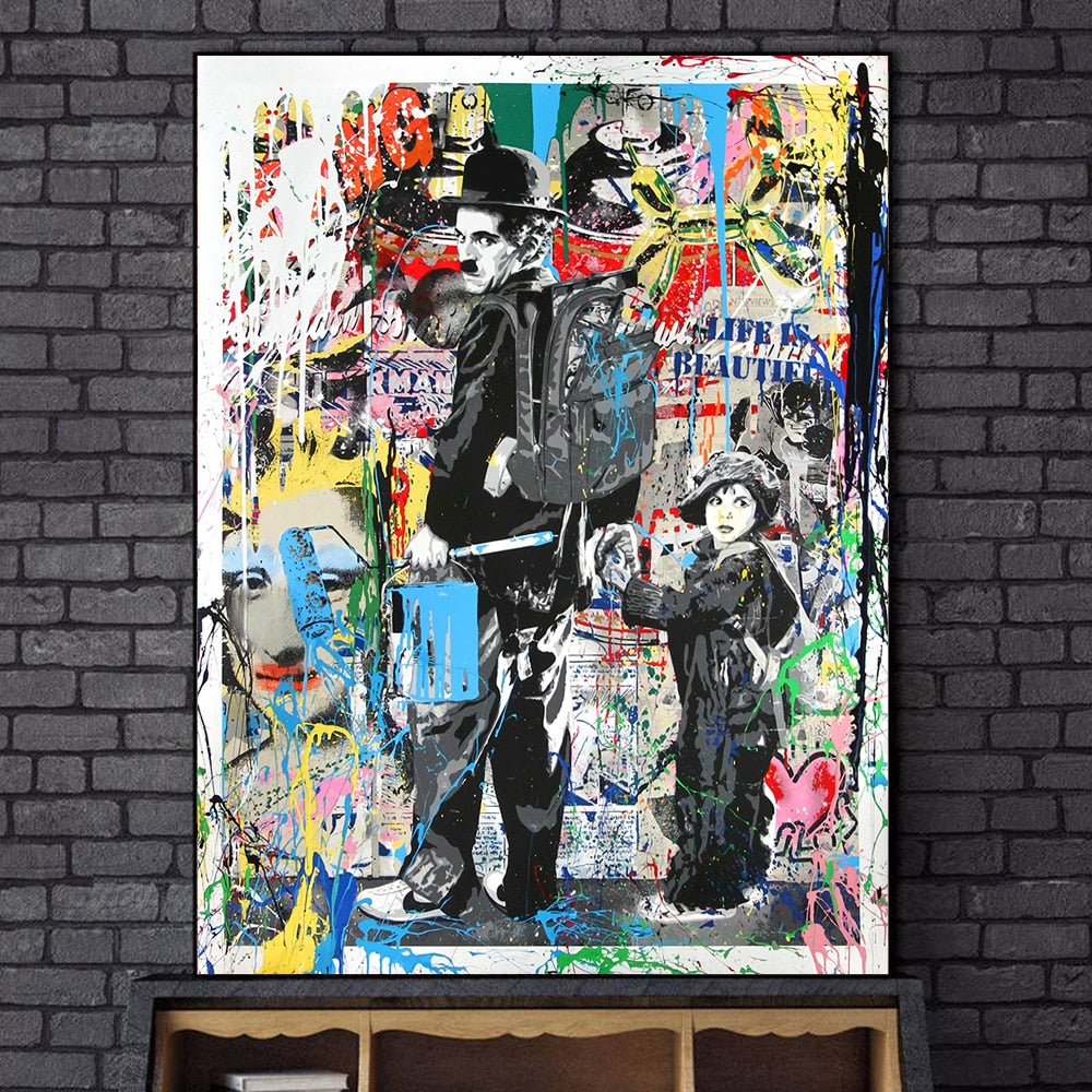 Arthia Designs - Charlie Chaplin Graffiti Canvas Art - Review