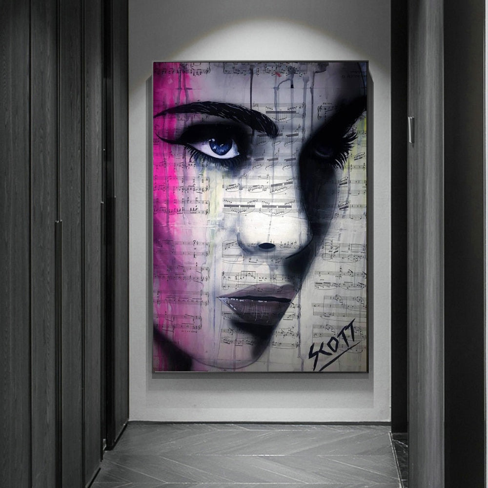 Arthia Designs - Modern Abstract Woman Face Graffiti Canvas Art - Review