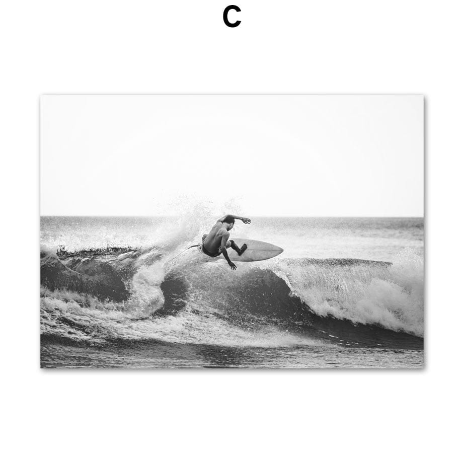 Arthia Designs - Black White Surf Beach Potrait Canvas Art - Review