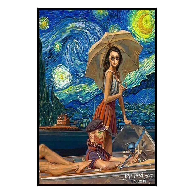 Arthia Designs - Funny Van Gogh Mona Lisa Canvas Art - Review