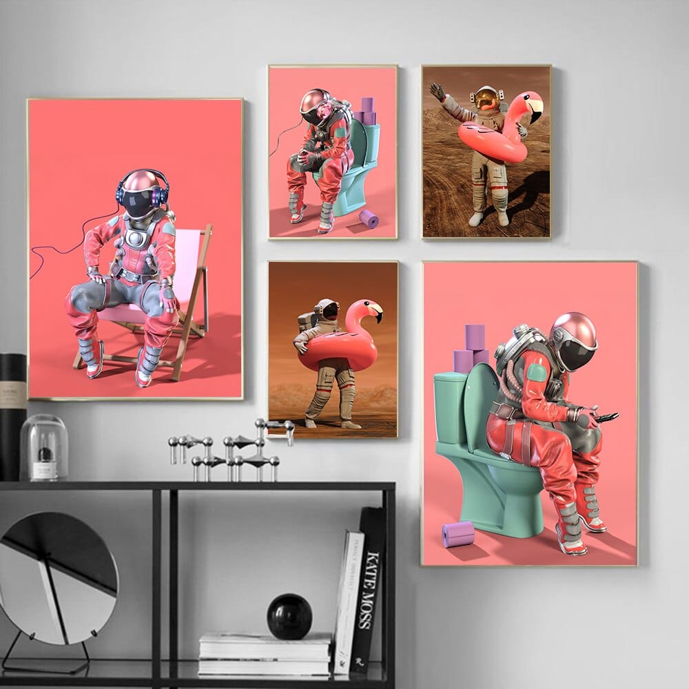 Arthia Designs - Funny Sitting Astronaut Canvas Art - Review