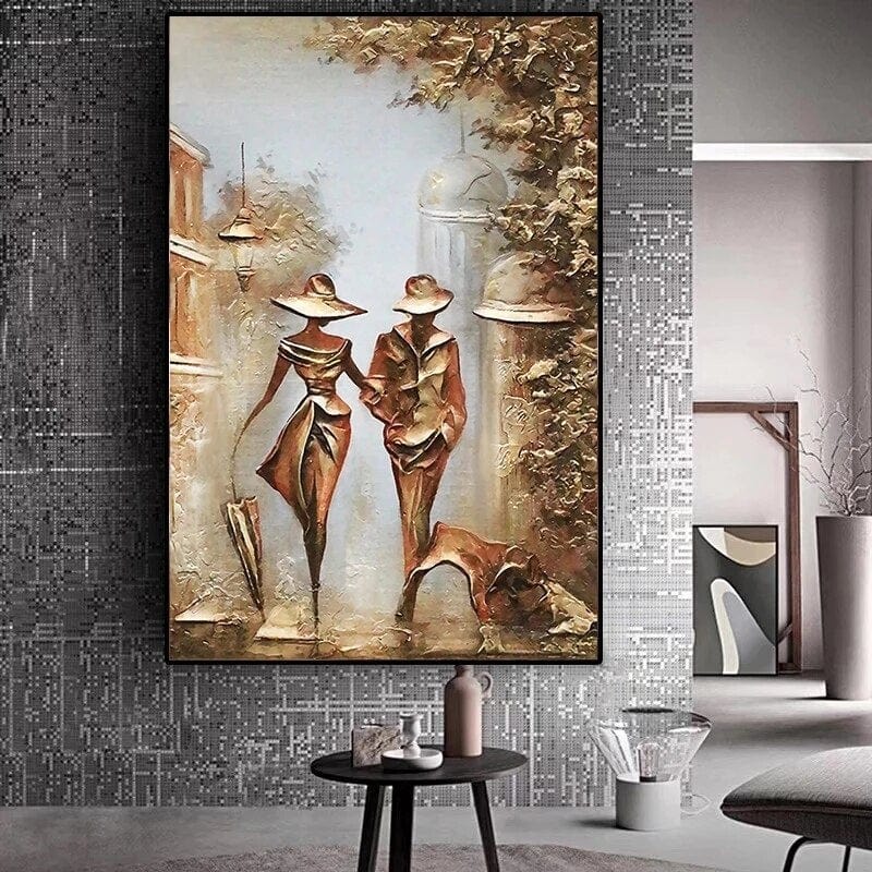 Arthia Designs - Romantic Couple in Love City Canvas Art - Review