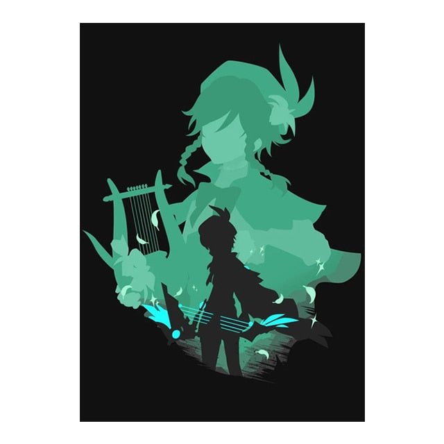 Arthia Designs - Genshin Impact Character Silhouette Canvas Art - Review