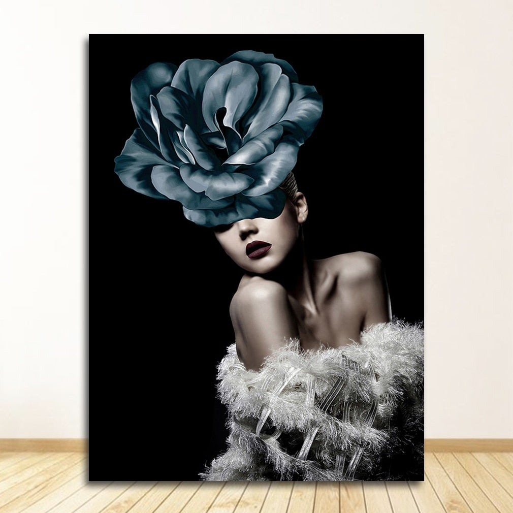 Arthia Designs - Flowers Feathers Woman Canvas Art - Review