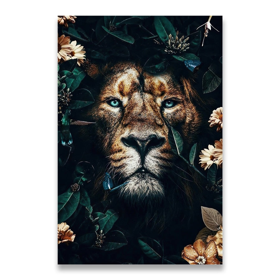 Arthia Designs - Flower Animal Lion Tiger Canvas Art - Review