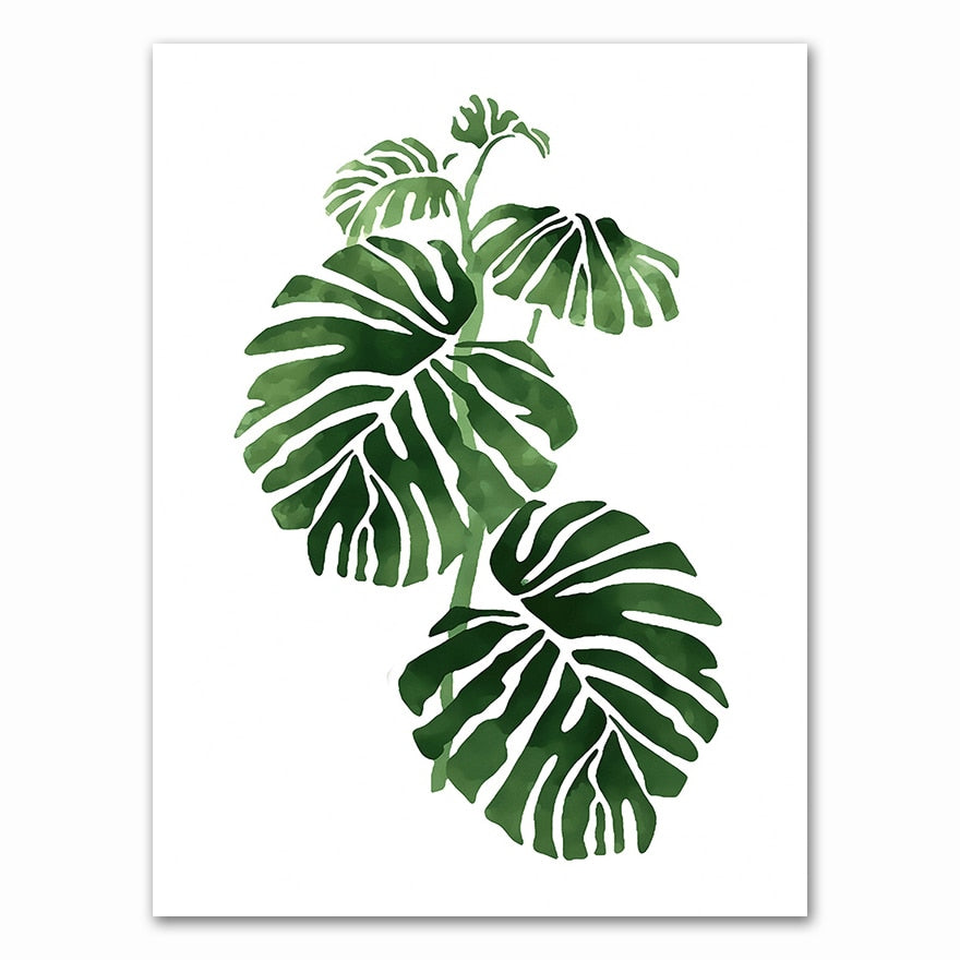 Arthia Designs - Nordic Tropical Green Leaves Canvas Art - Review