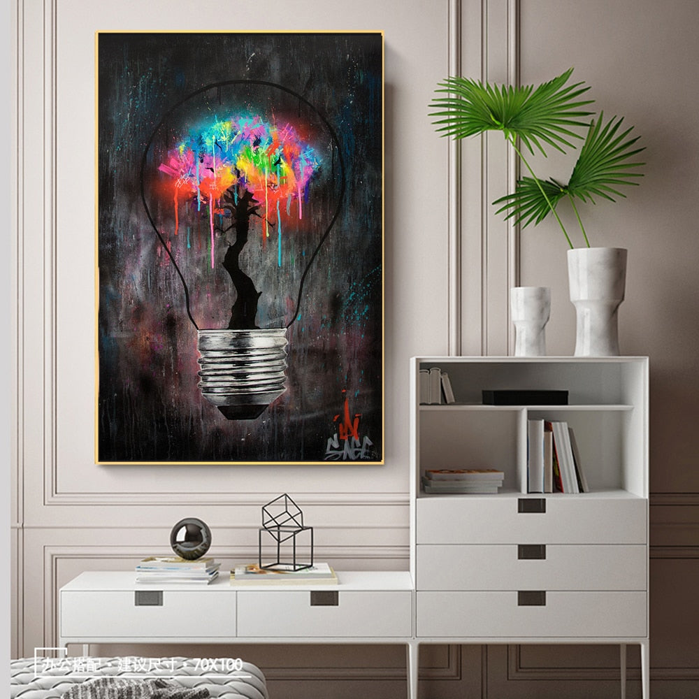 Arthia Designs - Dark Graffiti Lightbulb Canvas Art - Review