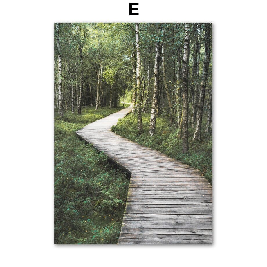 Arthia Designs - Deer Forest Walk Gallery Wall Canvas Art - Review