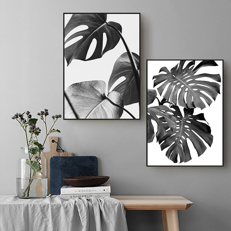 Arthia Designs - Black & White Palm Leaves Canvas Art - Review