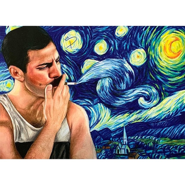 Arthia Designs - Smoking Freddie in Starry Night Canvas Art - Review