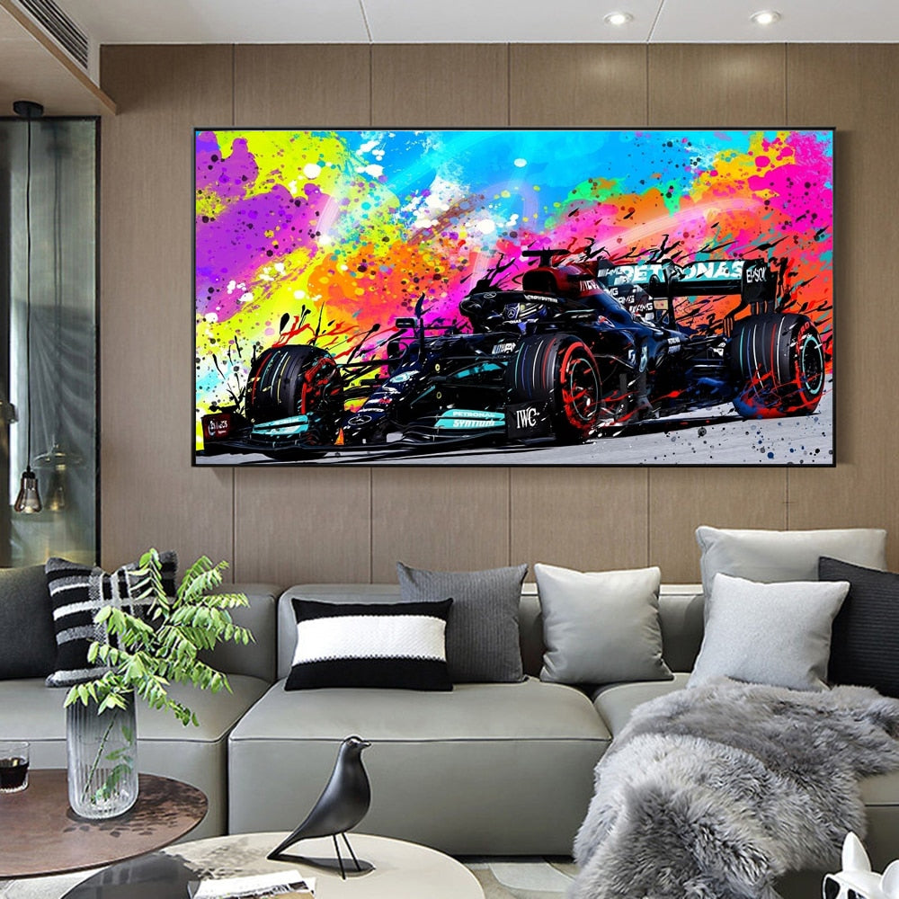 Arthia Designs - Watercolor Formula One Car Canvas Art - Review