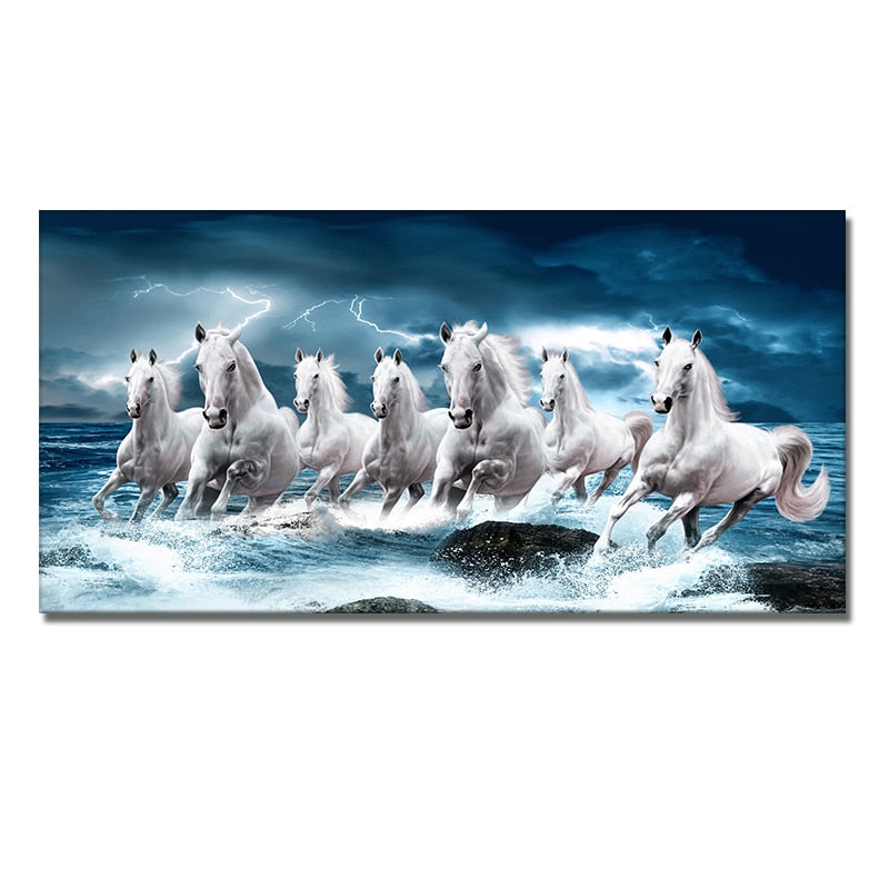 Arthia Designs - Seven Running White Horse Canvas Art - Review