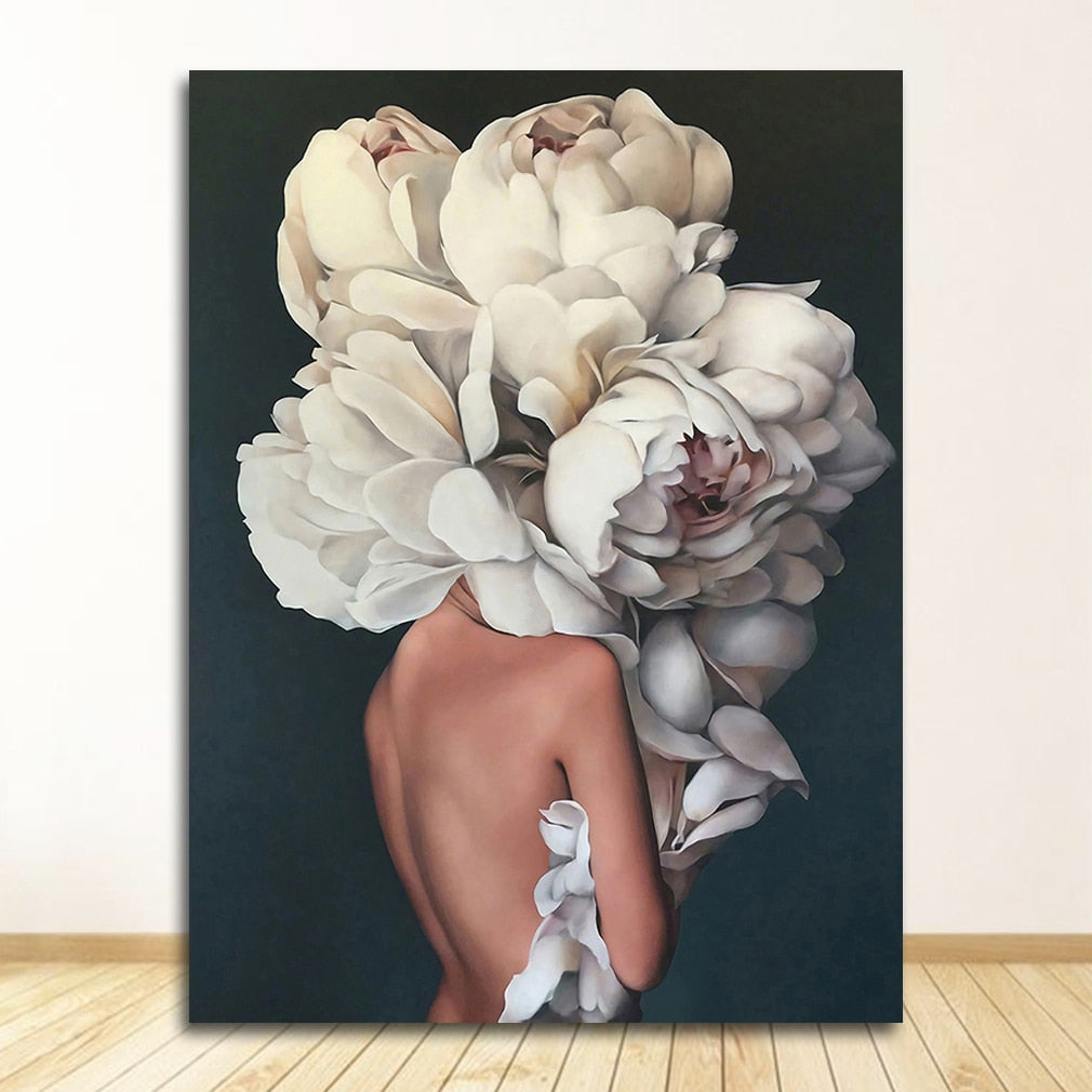 Arthia Designs - Flowers Feathers Woman Canvas Art - Review