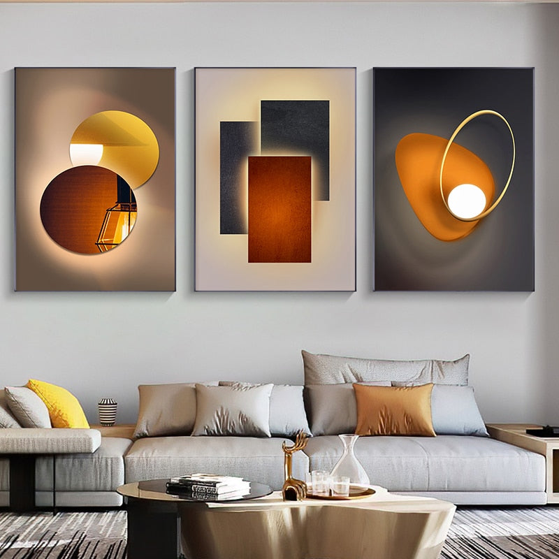 Arthia Designs - Luxury Abstract Geometric Orange Canvas Art - Review