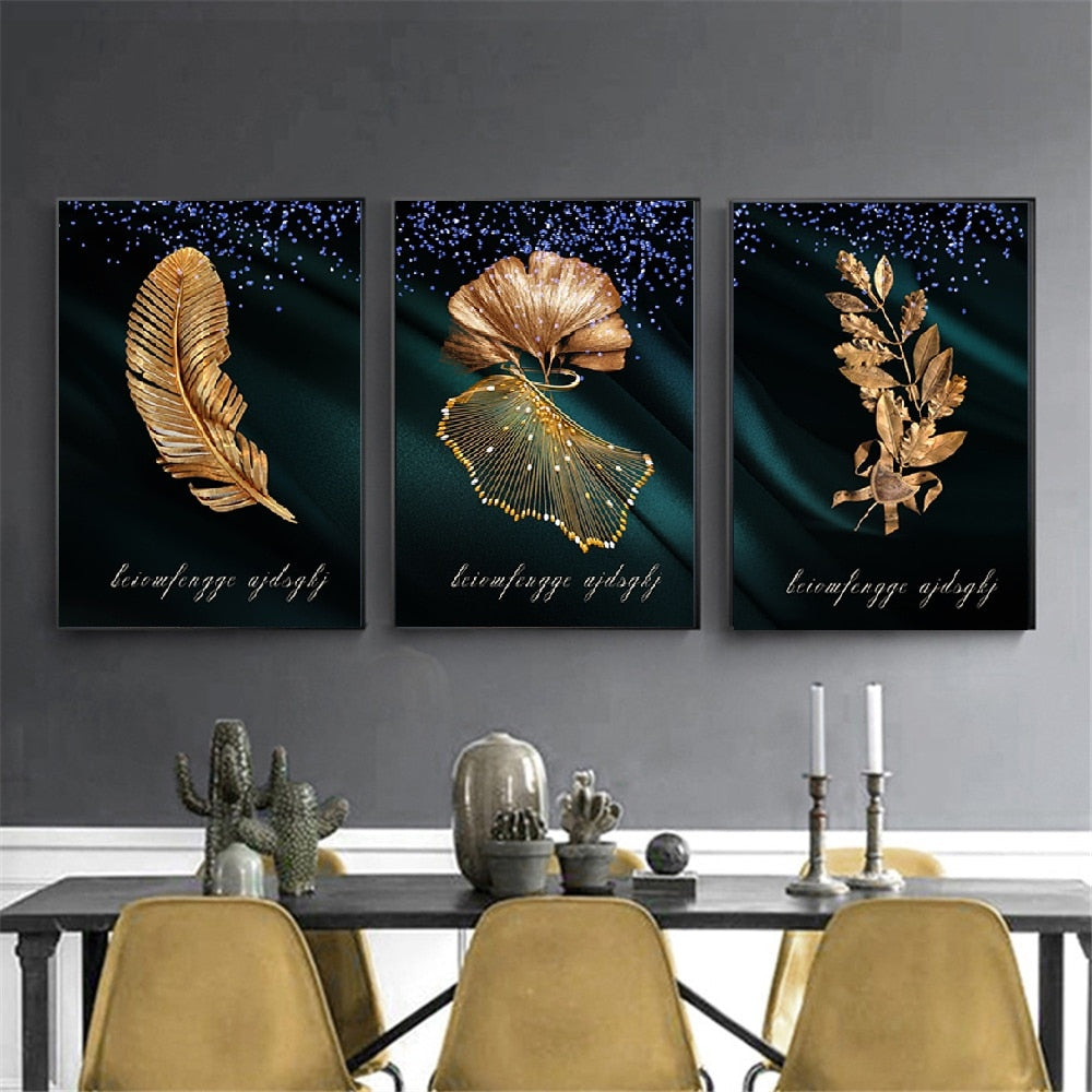 Arthia Designs - Golden Black Leaves Canvas Art - Review