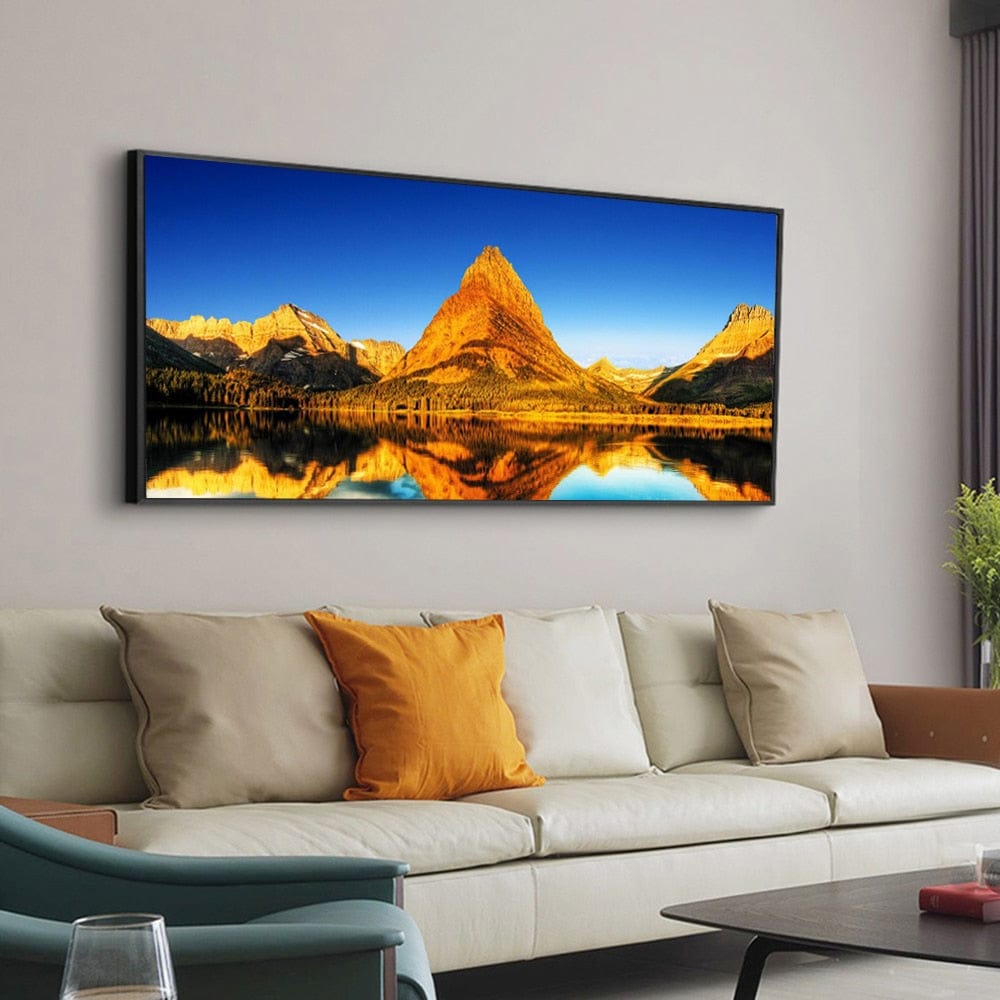 Arthia Designs - Mountain Rock Lake Landscape Canvas Art - Review