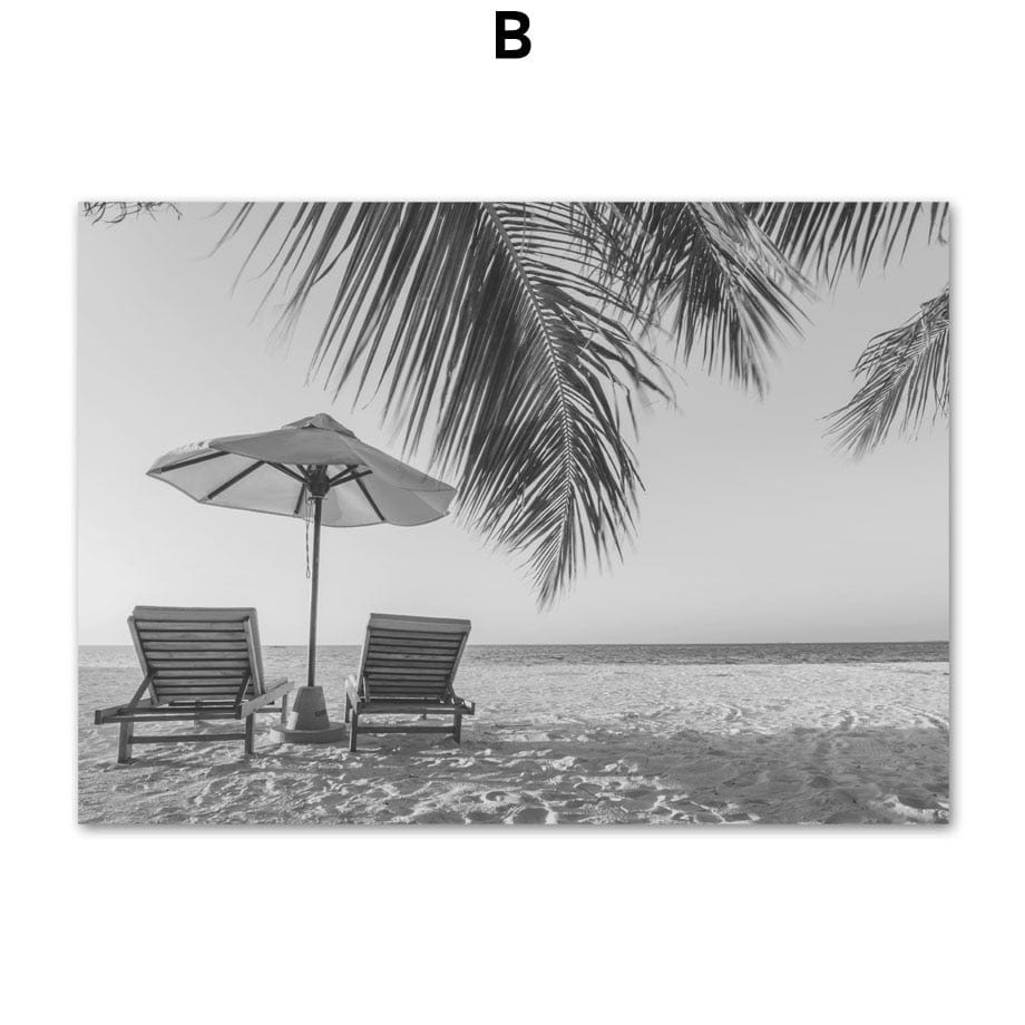 Arthia Designs - Black White Surf Beach Potrait Canvas Art - Review