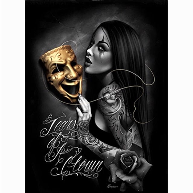 Arthia Designs - Black & White Masked Tattoo Girl Canvas Art - Review