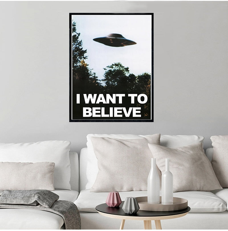 Arthia Designs - UFO I WANT TO BELIEVE Canvas Art - Review