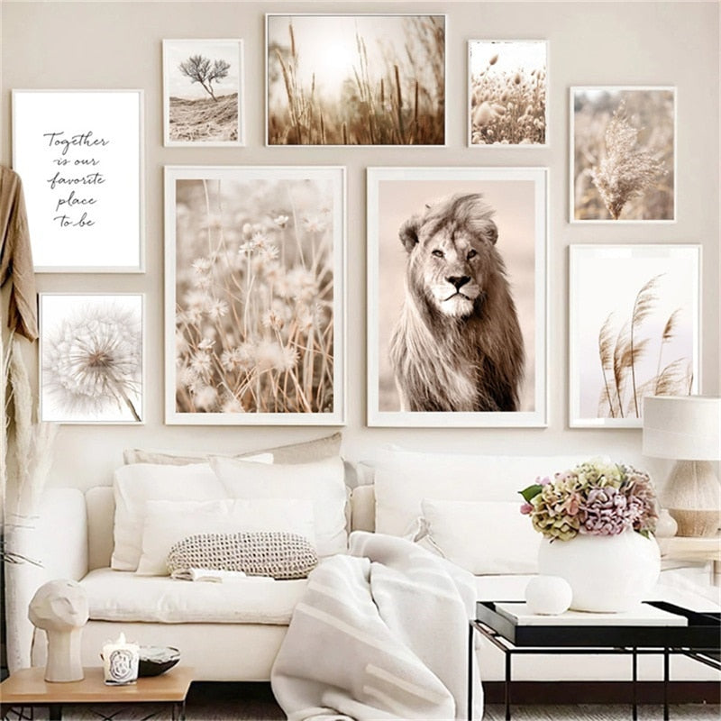 Arthia Designs - Grassland Lion Dandelion Reed Canvas Art - Review